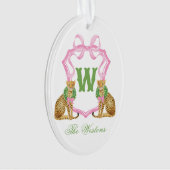 Watercolor Preppy Leopard Christmas Monogram Crest (devant)