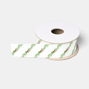 Watercolor Preppy Luipaard Slinger Kerstmis Grosgrain Lint