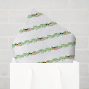 Watercolor Preppy Luipaard Slinger Kerstmis Tissuepapier