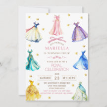 Watercolor Princess Dress Birthday Royal birthday