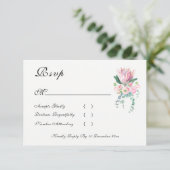 Watercolor Protea RSVP Cards (Staand voorkant)