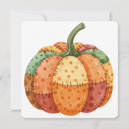 Watercolor pumpkin patchwork thanksgiving card kaart