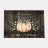 Watercolor Pumpkin Personalized Deurmat (Voorkant)