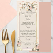 Watercolor Pumpkin Thanksgiving Fall Dinner Menu