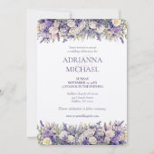 Watercolor Purple Cream Floral Wedding Invitation (Devant)