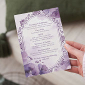 Watercolor Purple Floral Wedding Invitation
