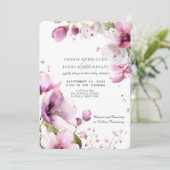 Watercolor Purple Floral Wedding Invitation (Debout devant)