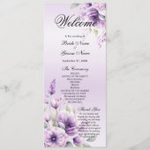 Watercolor Purple Floral Wedding Programme (Devant)