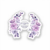 Watercolor purple flower bouquet sticker (Voorkant)