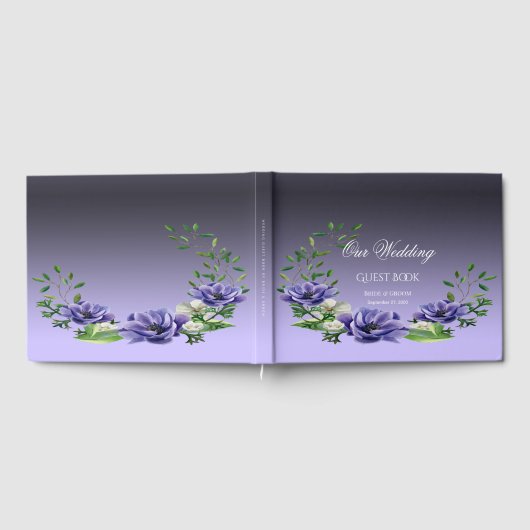 Watercolor Purple Flowers Livre d'or (Complet)