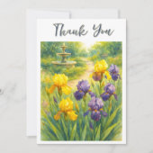 Watercolor Purple & Yellow Irises Birthday Party Bedankkaart (Voorkant)