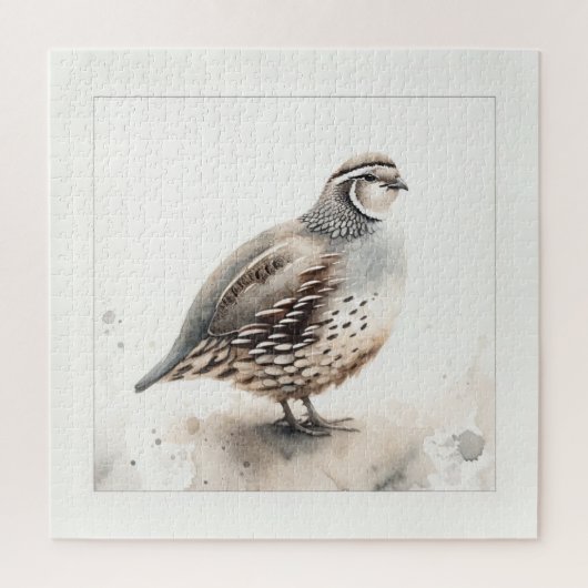 Watercolor Quail IREF284 - Watercolor Legpuzzel (Verticaal)