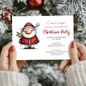 Watercolor quirky Santa holiday party invitation