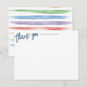 Watercolor Rainbow Baby shower Merci Cartes (Devant / Derrière)