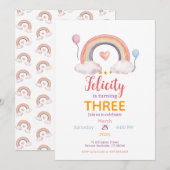 Watercolor Rainbow Party Kaart (Voorkant / Achterkant)