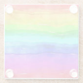 Watercolor Rainbow Stripes Glazen Onderzetter (Achterkant)