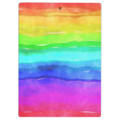 Watercolor Rainbow Stripes Personalised Klembord (Achterkant)