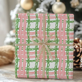 Watercolor Red and Green Whimsical Plaid Cadeaupapier