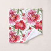 Watercolor Red Peony Pattern (Gant de toilette)