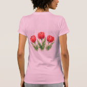 Watercolor Red Tulips T-shirt (Achterkant)