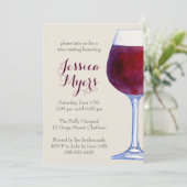 Watercolor Red Wine Party Invitation (Debout devant)