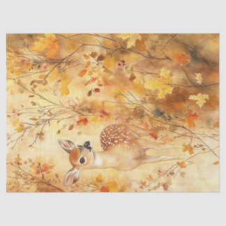 Watercolor Reekalf Herfstbladeren Ontwerp Tissuepapier