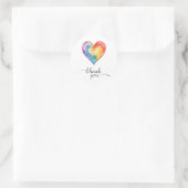 Watercolor Regenboog Hart Bedankt sticker (Tas)