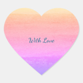 Watercolor Regenboog Hart "Met Liefde" Sticker