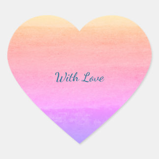 Watercolor Regenboog Hart "Met Liefde" Sticker