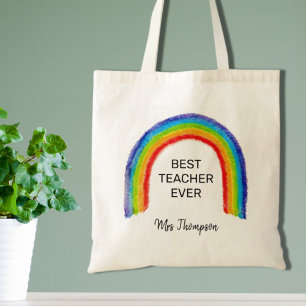 Watercolor Regenboog Leraren Bedankcadeau Tote Bag