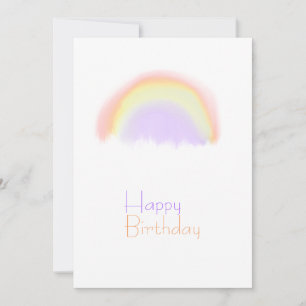 Watercolor regenboog moderne verjaardagskaart voor