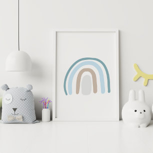 Watercolor Regenboog Scandinavische Kinderkamer De Poster