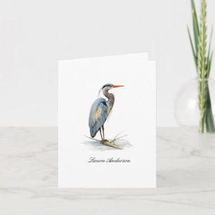 Watercolor Reiger Vogel Vouwkaart Bedankkaart