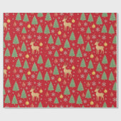 Watercolor Reindeer & Christmas Tree -  Cadeaupapier (Vlak)