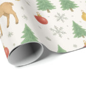 Watercolor Reindeer & Christmas Tree -  Cadeaupapier (Rol Hoek)