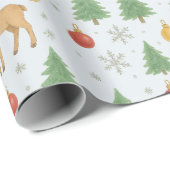 Watercolor Reindeer & Christmas Tree -  Cadeaupapier (Rol Hoek)