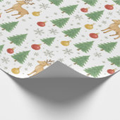 Watercolor Reindeer & Christmas Tree -  Cadeaupapier (Hoek)