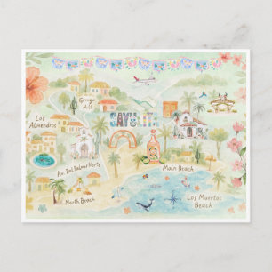Watercolor Reis Postkaart Sayulita Mexico