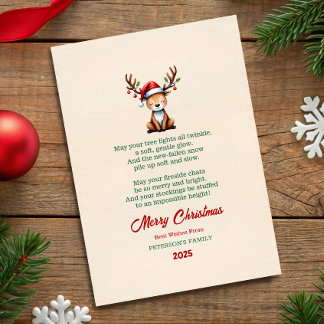 Watercolor Rendier Kerst Groetkaart Kaart