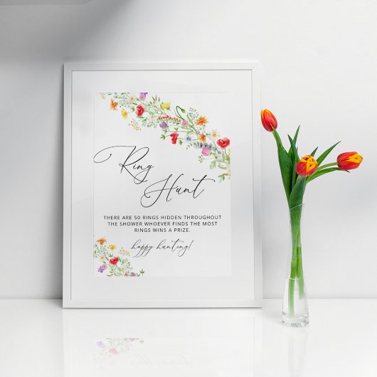 Watercolor ring jacht bruidsshower spelbord poster