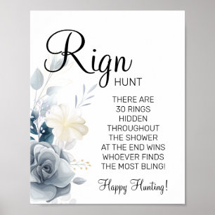 Watercolor Ring Ring bruiloftsshower spelbord Poster
