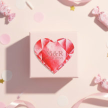 Watercolor Robijn Hart 40ste Huwelijksjubileum