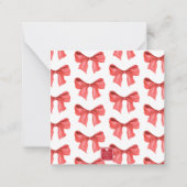 Watercolor Rode Boog Cadeaubijlage Notitiekaartje (Achterkant)