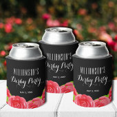 Watercolor Rode Rozen Derby Feest Blikjeskoeler