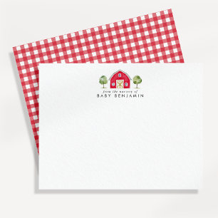 Watercolor Rode Schuur Boerderij Kraam Briefkaart
