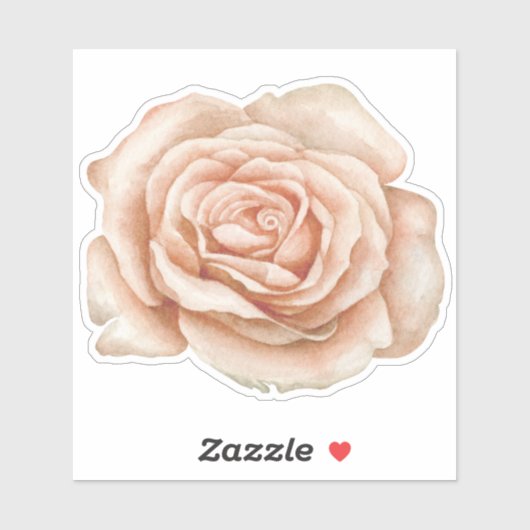 Watercolor Roos Bloem Sticker (Vel)