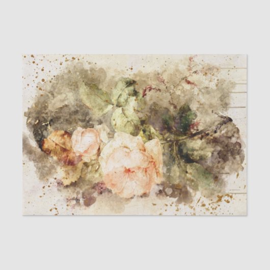 Watercolor Roos  Tissuepapier (Voorkant)