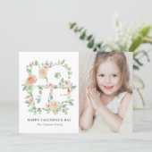 Watercolor Rose and Greenery Photo Valentine's Day (Staand voorkant)