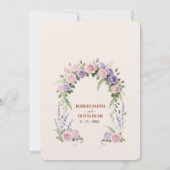 Watercolor Rose Arch Fairytale Wedding Invitation Kaart (Achterkant)