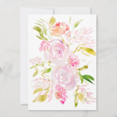 Watercolor Rose bouquet Baby shower Invitation (Dos)